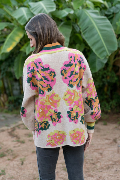 Hunter Green & Pink Snuggle Up Cardigan