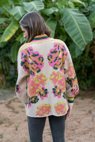 Hunter Green & Pink Snuggle Up Cardigan