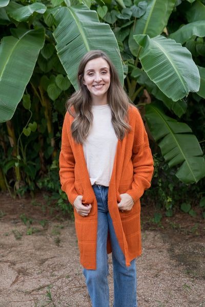 Rust Orange Snuggle Up Cardigan