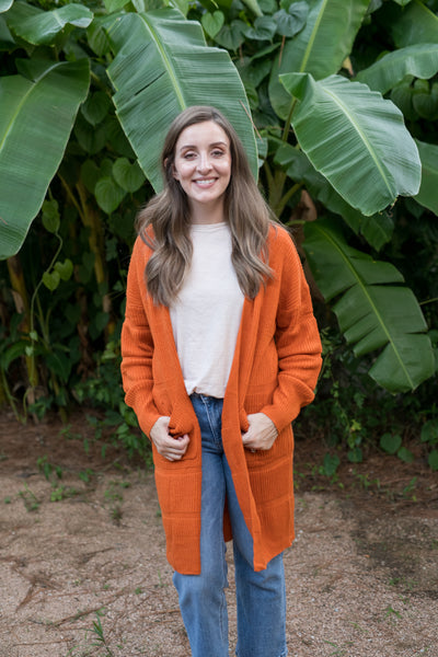 Rust Orange Snuggle Up Cardigan