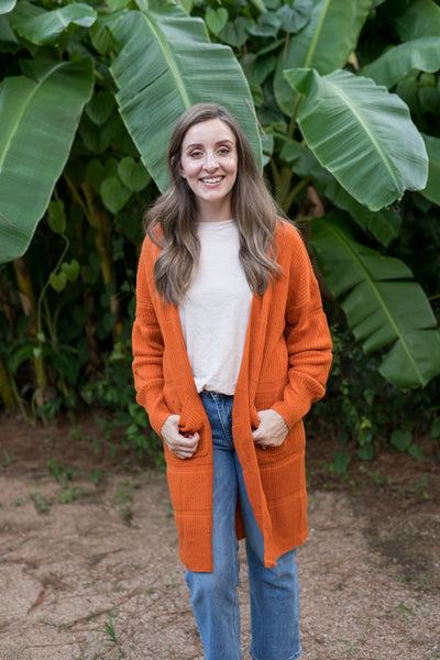 Rust Orange Snuggle Up Cardigan