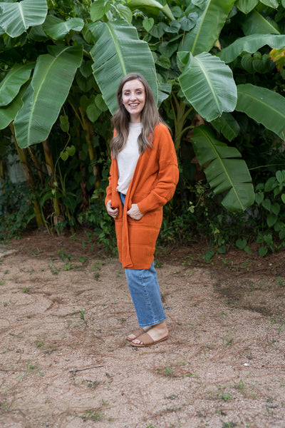 Rust Orange Snuggle Up Cardigan