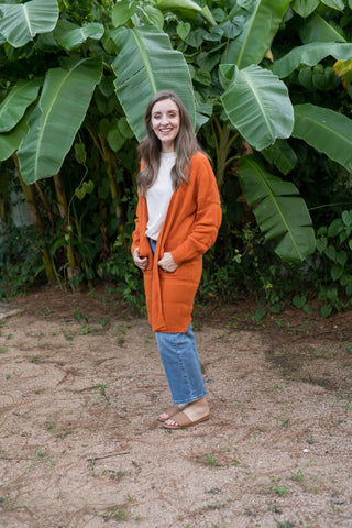Rust Orange Snuggle Up Cardigan