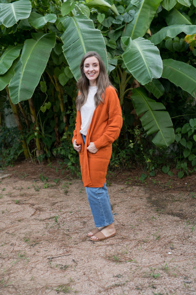 Rust Orange Snuggle Up Cardigan