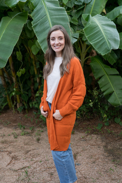 Rust Orange Snuggle Up Cardigan