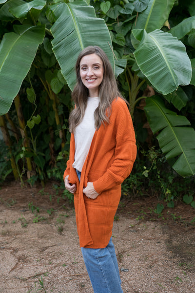 Rust Orange Snuggle Up Cardigan