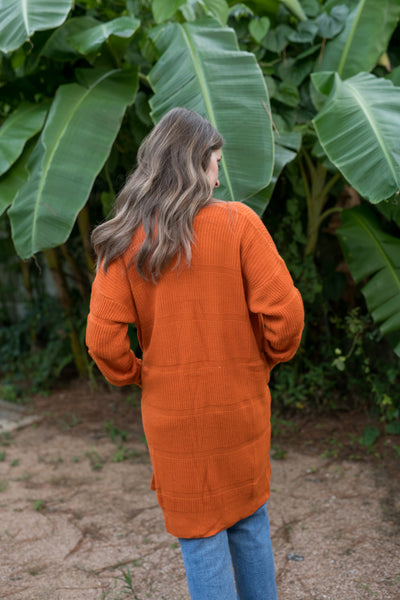 Rust Orange Snuggle Up Cardigan