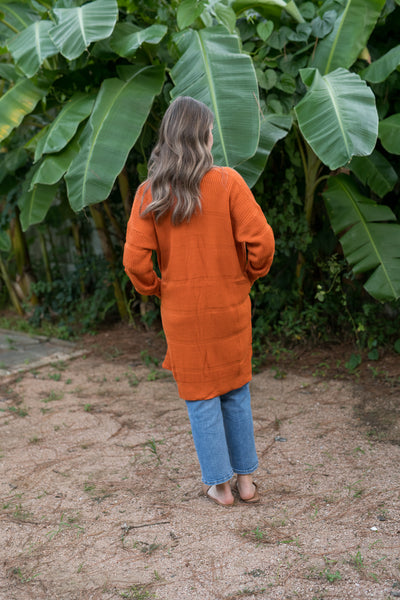 Rust Orange Snuggle Up Cardigan