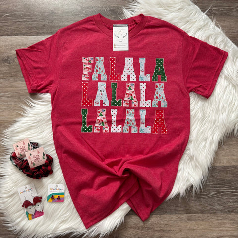 Fa La La La Red Tee