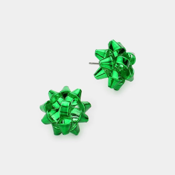 Christmas Bow Earrings - Multiple Colors