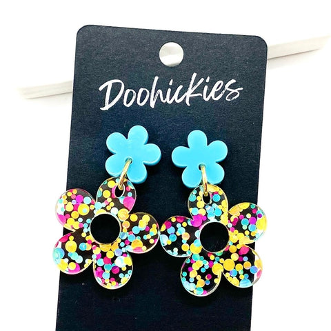 Confetti Mermaid Daisy Dangle Earrings