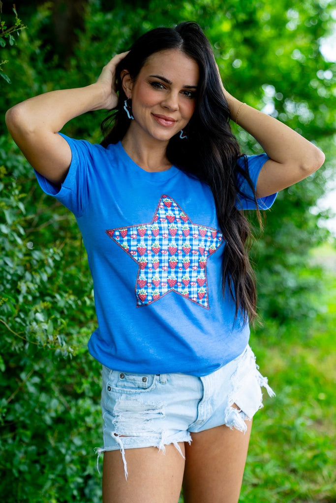 Strawberry Star Blue Tee