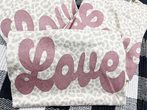 Glitter Love Leopard Tee