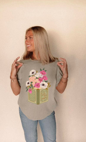 Teach Love Inspire Floral Book Tee