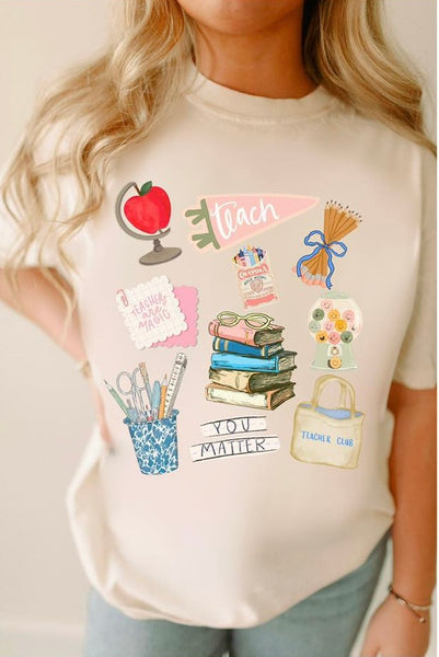 Teacher Collage Ivory Tee