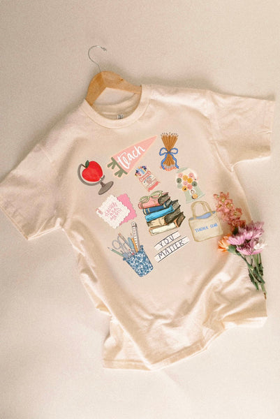 Teacher Collage Ivory Tee