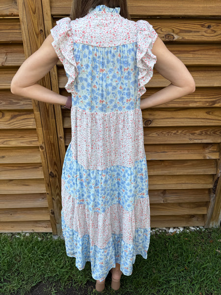 The Juliette Scalloped Tiered Floral Maxi Dress