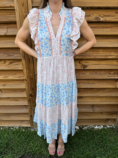 The Juliette Scalloped Tiered Floral Maxi Dress