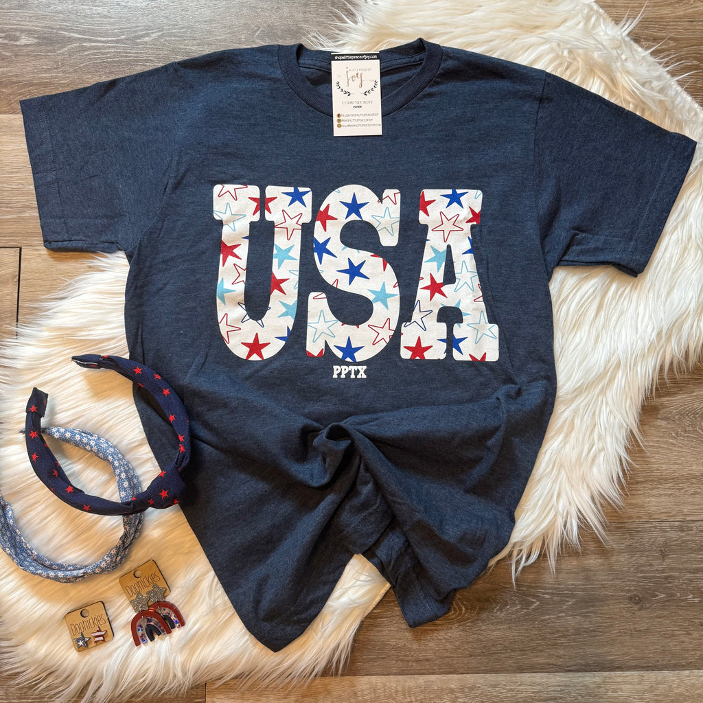 Starry USA Navy Blue Tee