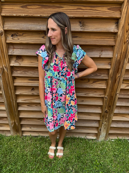 Penelope Pops Of Color Babydoll Dress