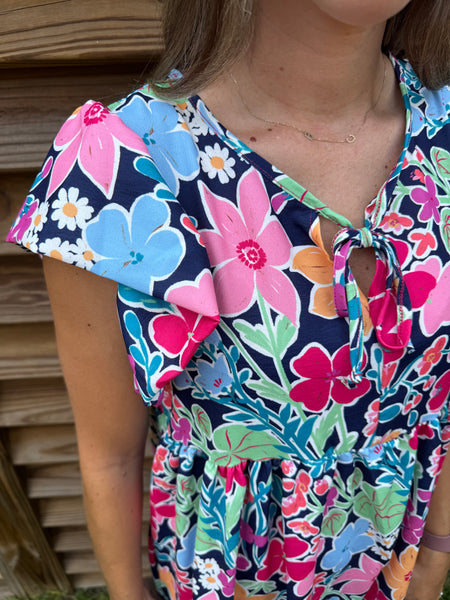 Penelope Pops Of Color Babydoll Dress