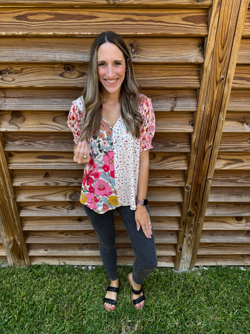 My Love For You Blossoms Rose Blouse