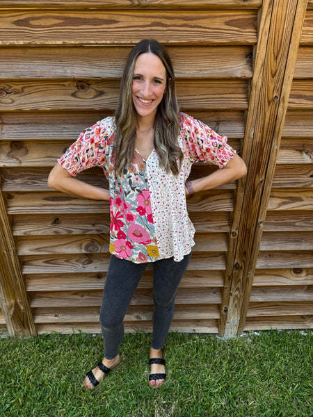 My Love For You Blossoms Rose Blouse
