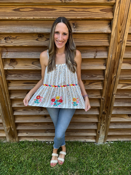 Love You Bunches Floral Aztec Tank Top