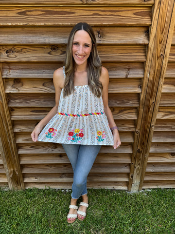Love You Bunches Floral Aztec Tank Top