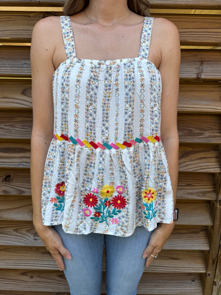 Love You Bunches Floral Aztec Tank Top