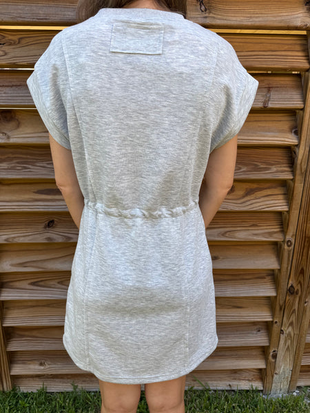 Luxe Knit Pleated Heather Grey Dress