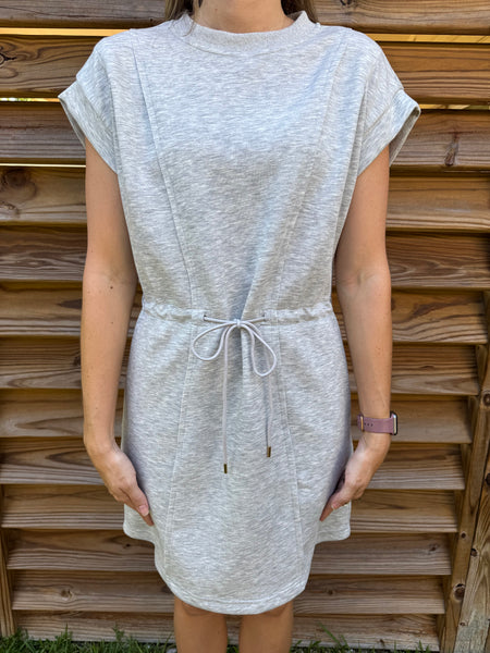 Luxe Knit Pleated Heather Grey Dress