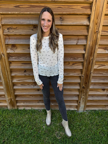 The Basic Bow Knit Long Sleeve Top - Cream