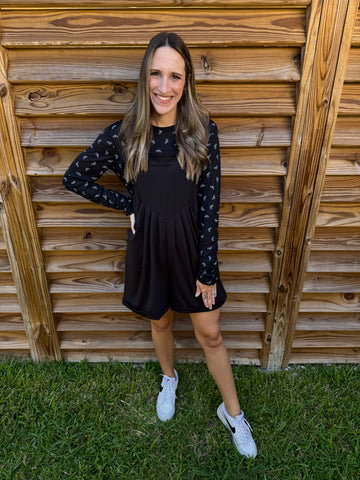 The Basic Bow Knit Long Sleeve Top - Black