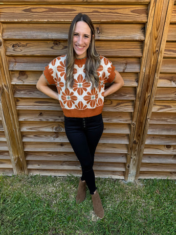 Autumn Is Calling Rust & Olive Sweater Top