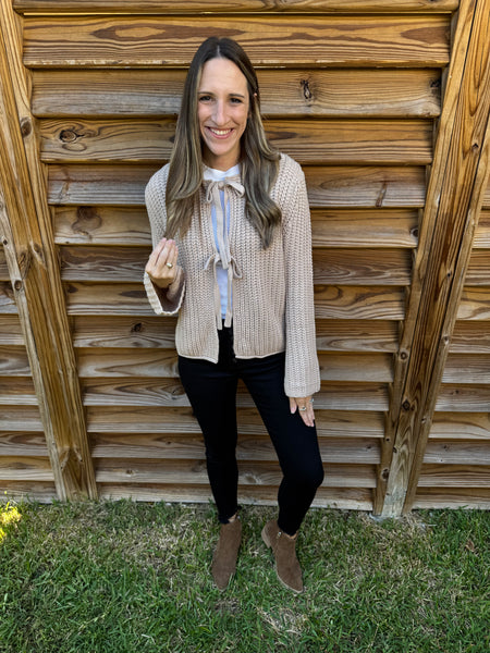 All About The Bows Knitted Sweater Cardigan