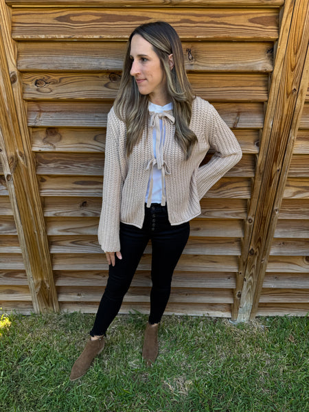 All About The Bows Knitted Sweater Cardigan