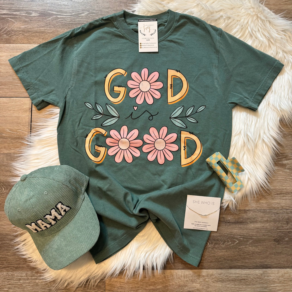 God Is Good Teal Tee