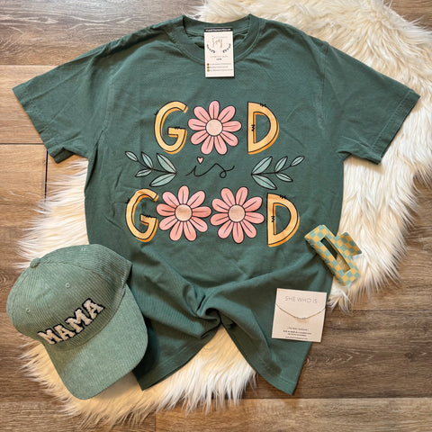 God Is Good Teal Tee