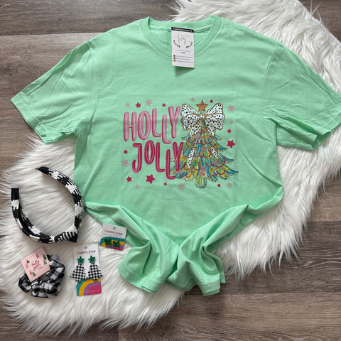 Holly Jolly Light Green Tee
