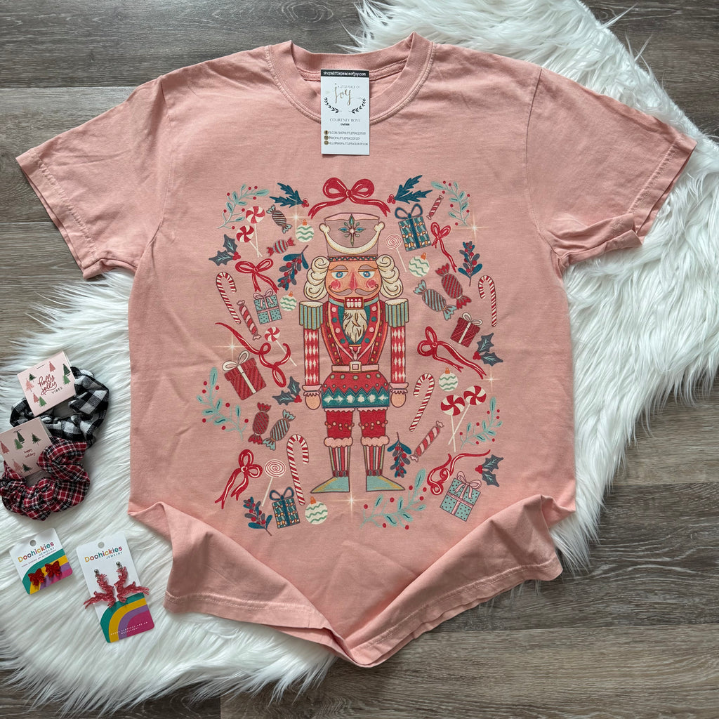 Whimsical Nutcracker Peach Tee
