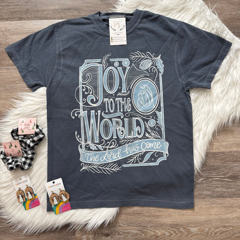 Joy To The World Denim Tee
