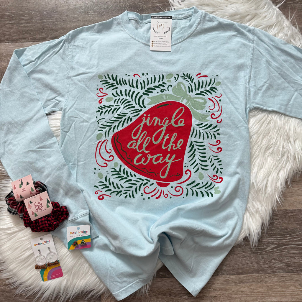 Jingle All The Way Blue Long Sleeve Tee