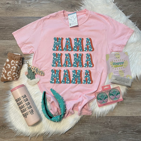 Mama Mama Mama Star Pink Tee