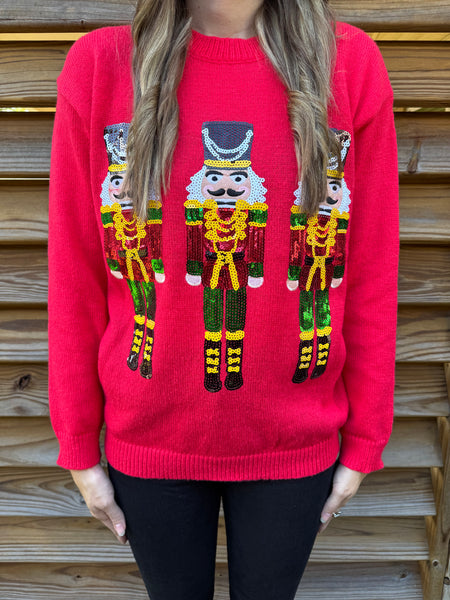 Nutcracker Sequin Christmas Sweater