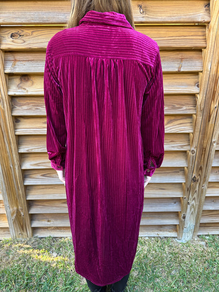 The Eve Velvet Button Down Duster