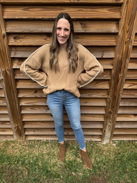 Stitch Snuggle Up Taupe Sweater