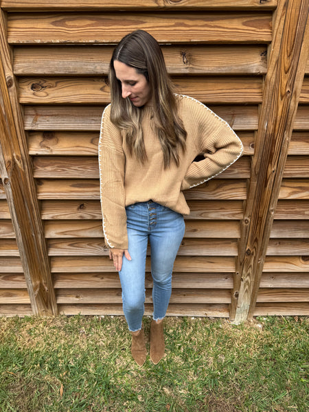 Stitch Snuggle Up Taupe Sweater