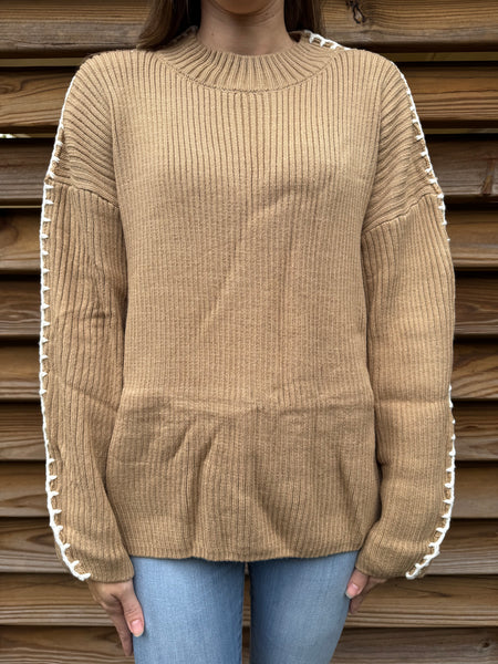 Stitch Snuggle Up Taupe Sweater