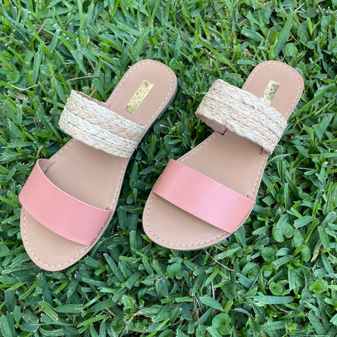 The Athena Double Strapped Sandals - Coral